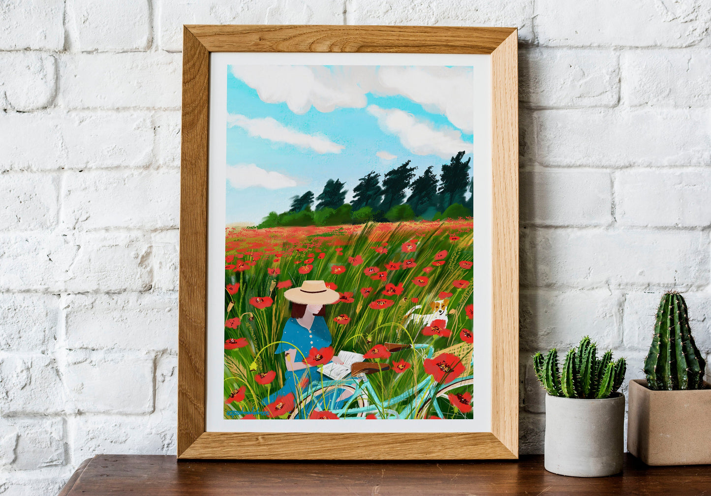 Poppy Field Art Print: Red Floral Illustration (A3/A4)