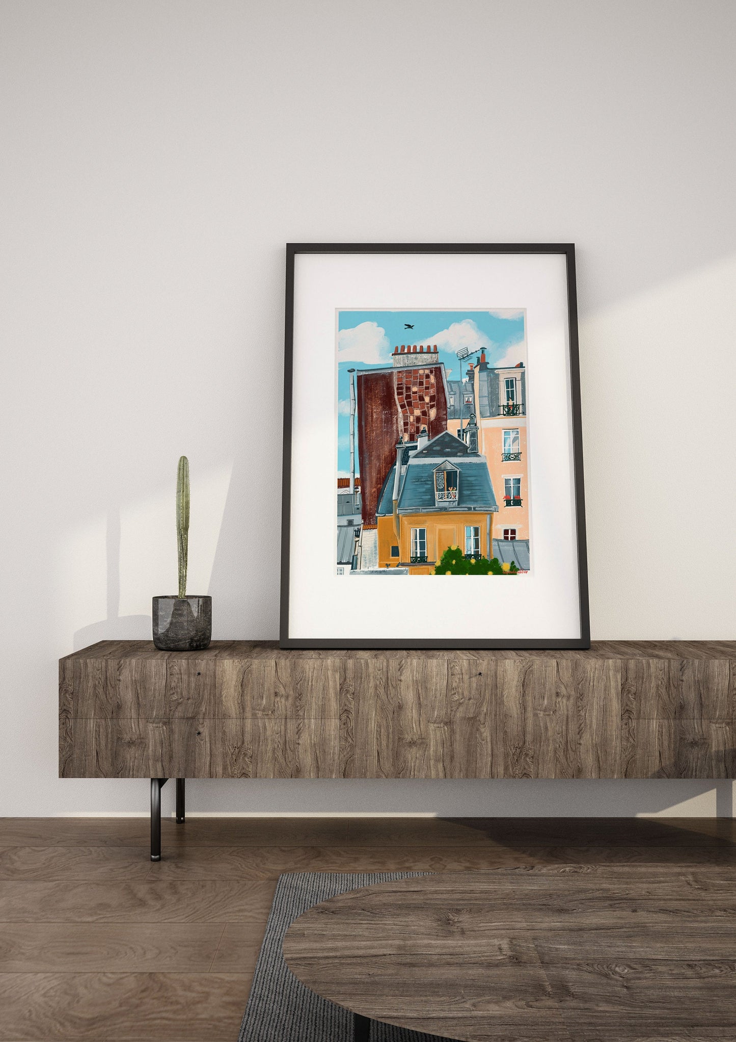 Paris 20e Illustration: Fine Art Print, Parisian Architecture