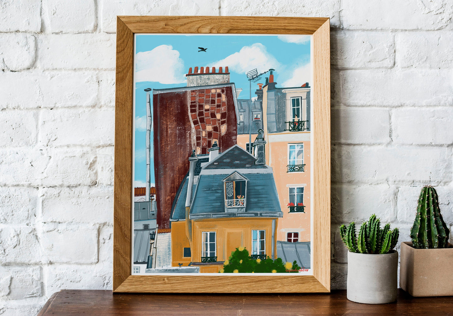 Paris 20e Illustration: Fine Art Print, Parisian Architecture