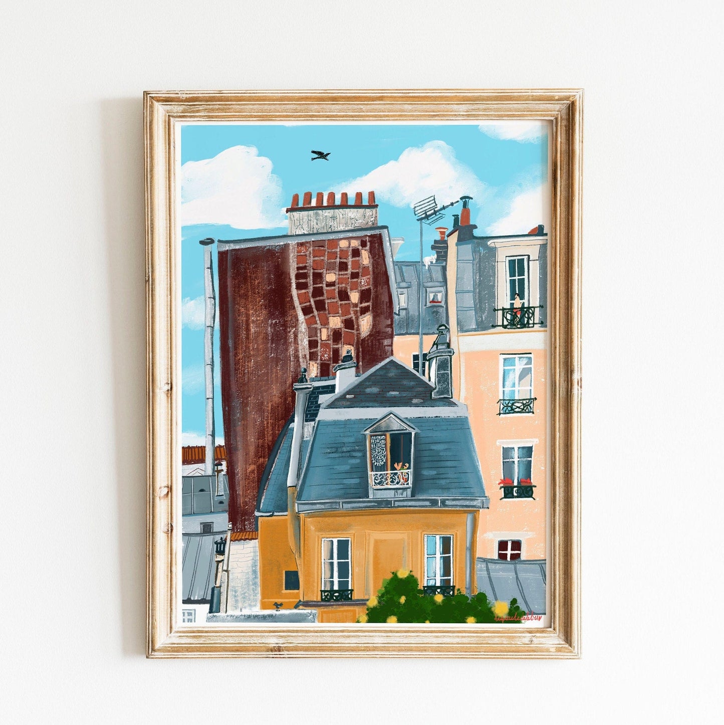 Paris 20e Illustration: Fine Art Print, Parisian Architecture