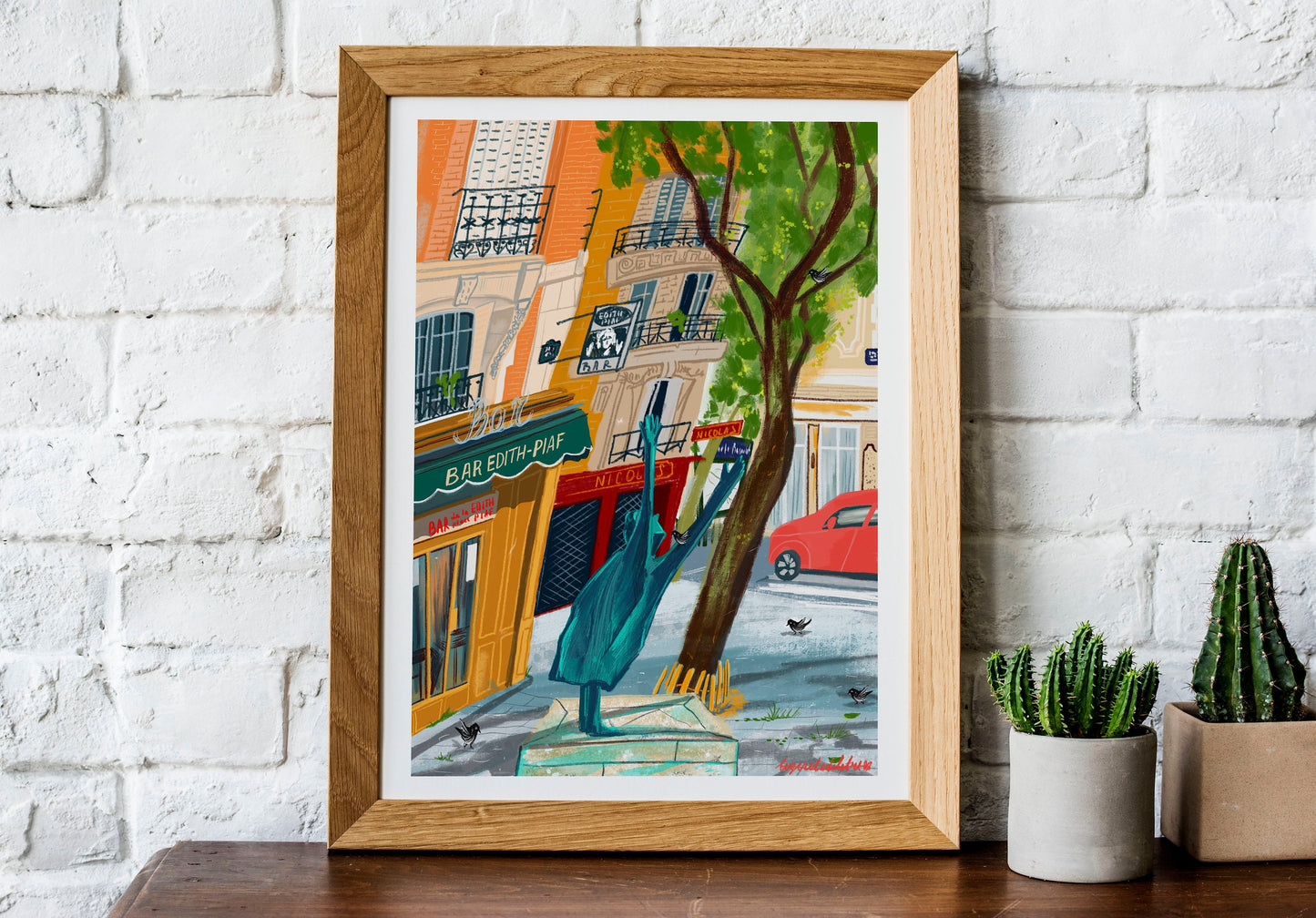 Edith Piaf Place Paris Art Print: Fine Art Paper Souvenir
