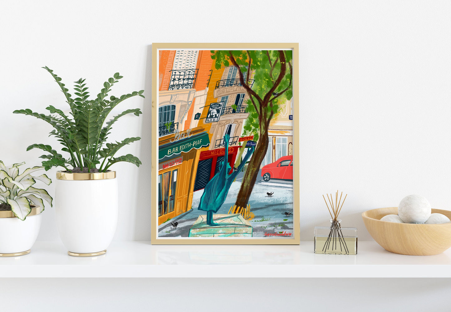 Edith Piaf Place Paris Art Print: Fine Art Paper Souvenir