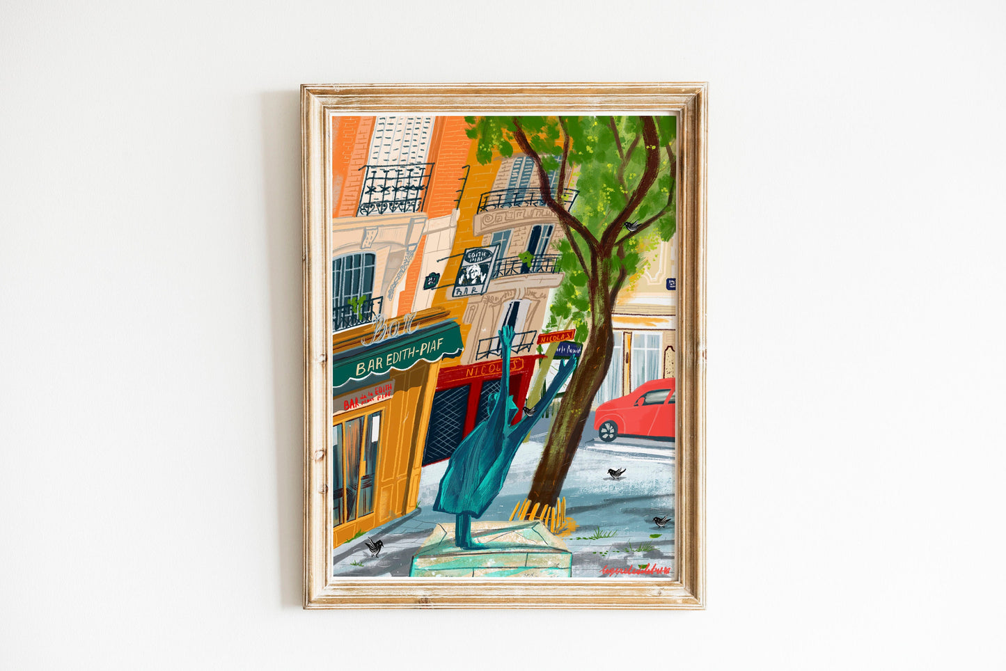 Edith Piaf Place Paris Art Print: Fine Art Paper Souvenir