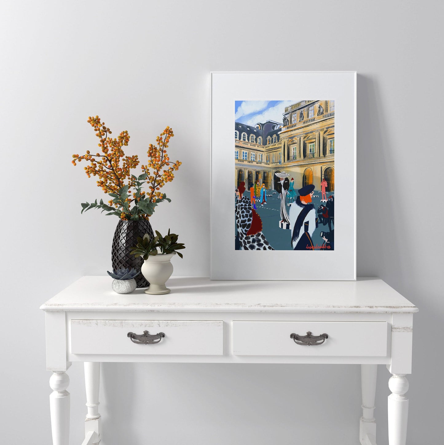 Paris Fashion Week Poster: Place Vendome Illustration Art Print