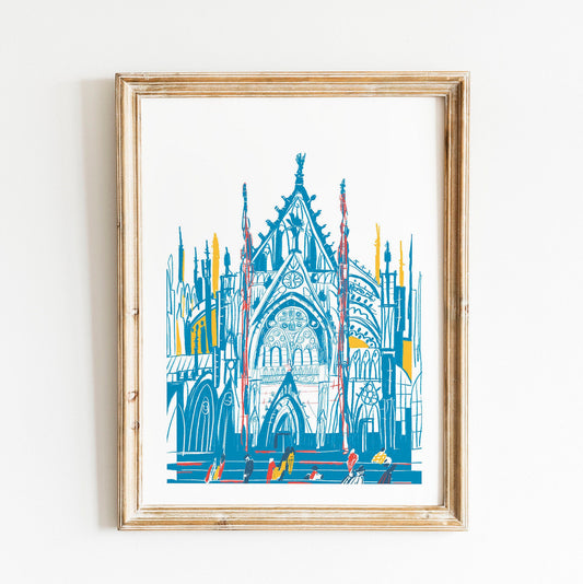 Cologne Cathedral Art Print: Germany Koln Dom Illustrated Poster