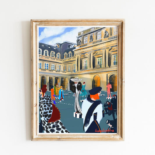 Paris Fashion Week Poster: Place Vendome Illustration Art Print