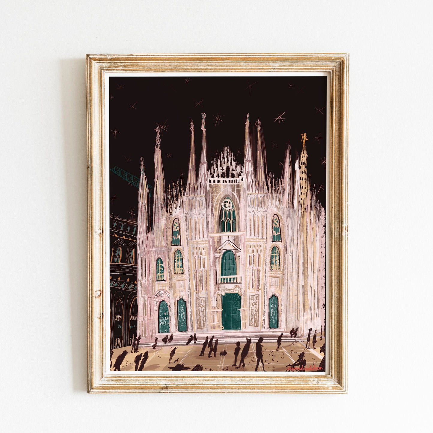 Milan Duomo Cathedral Print: Gothic Italy Travel Poster