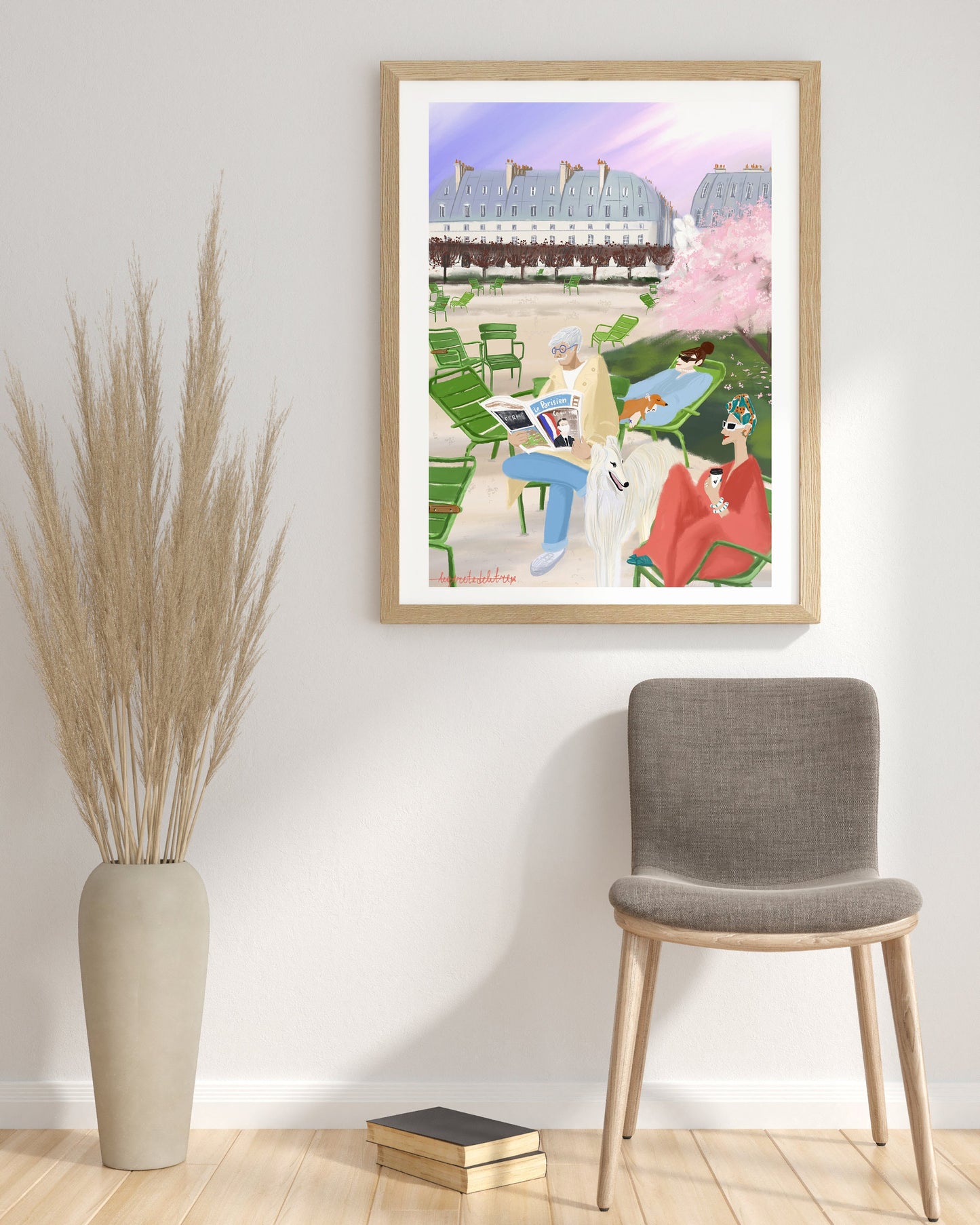 Jardin Tuileries Poster: Parisian Lifestyle Art Print