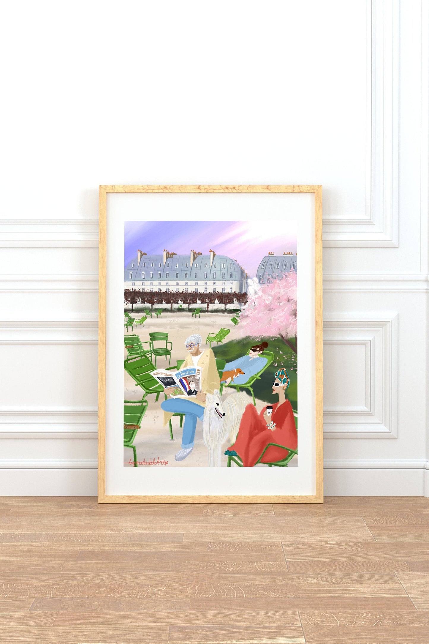 Jardin Tuileries Poster: Parisian Lifestyle Art Print