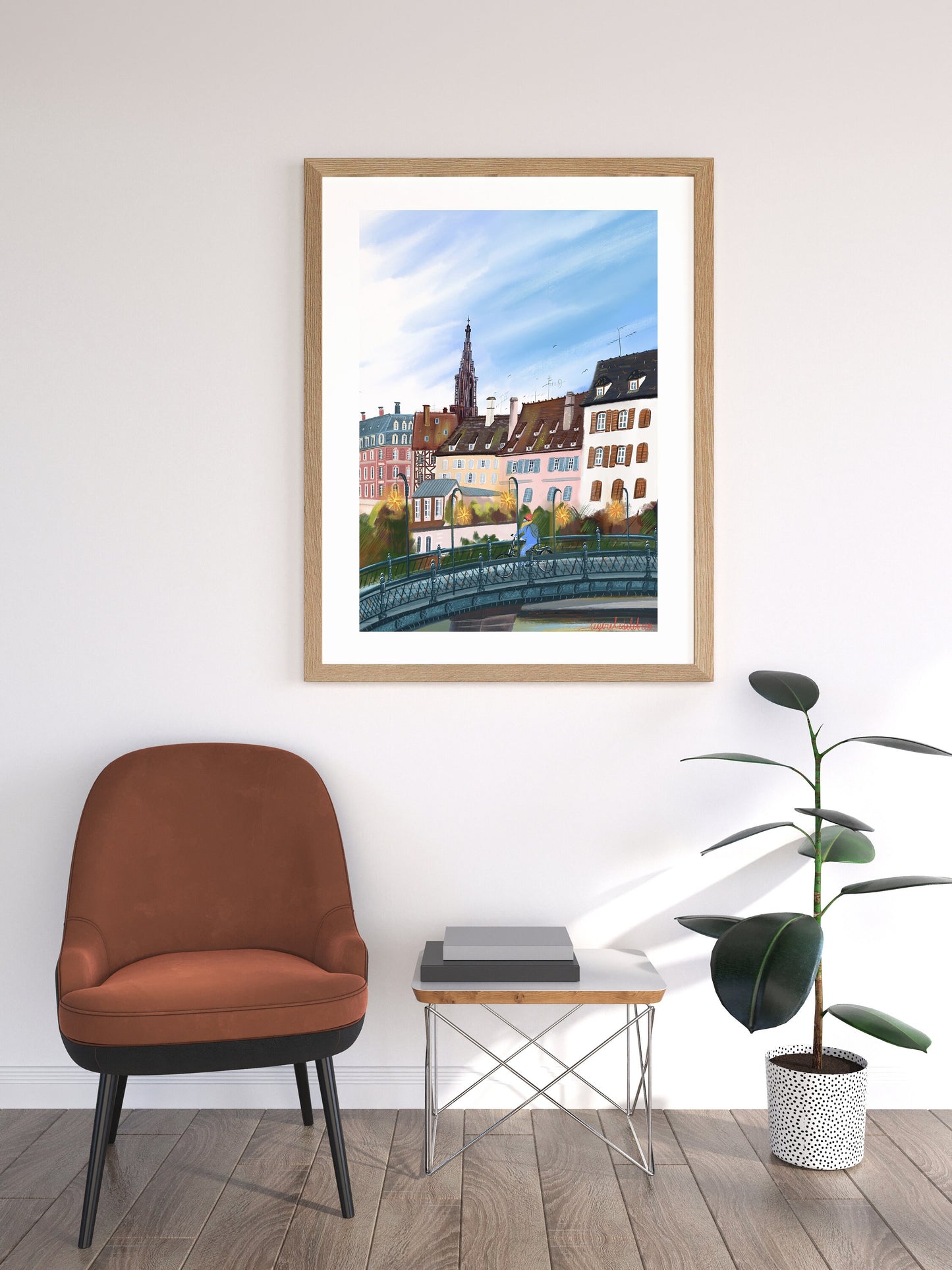 Strasbourg France Art Print: Alsace Souvenir Illustration