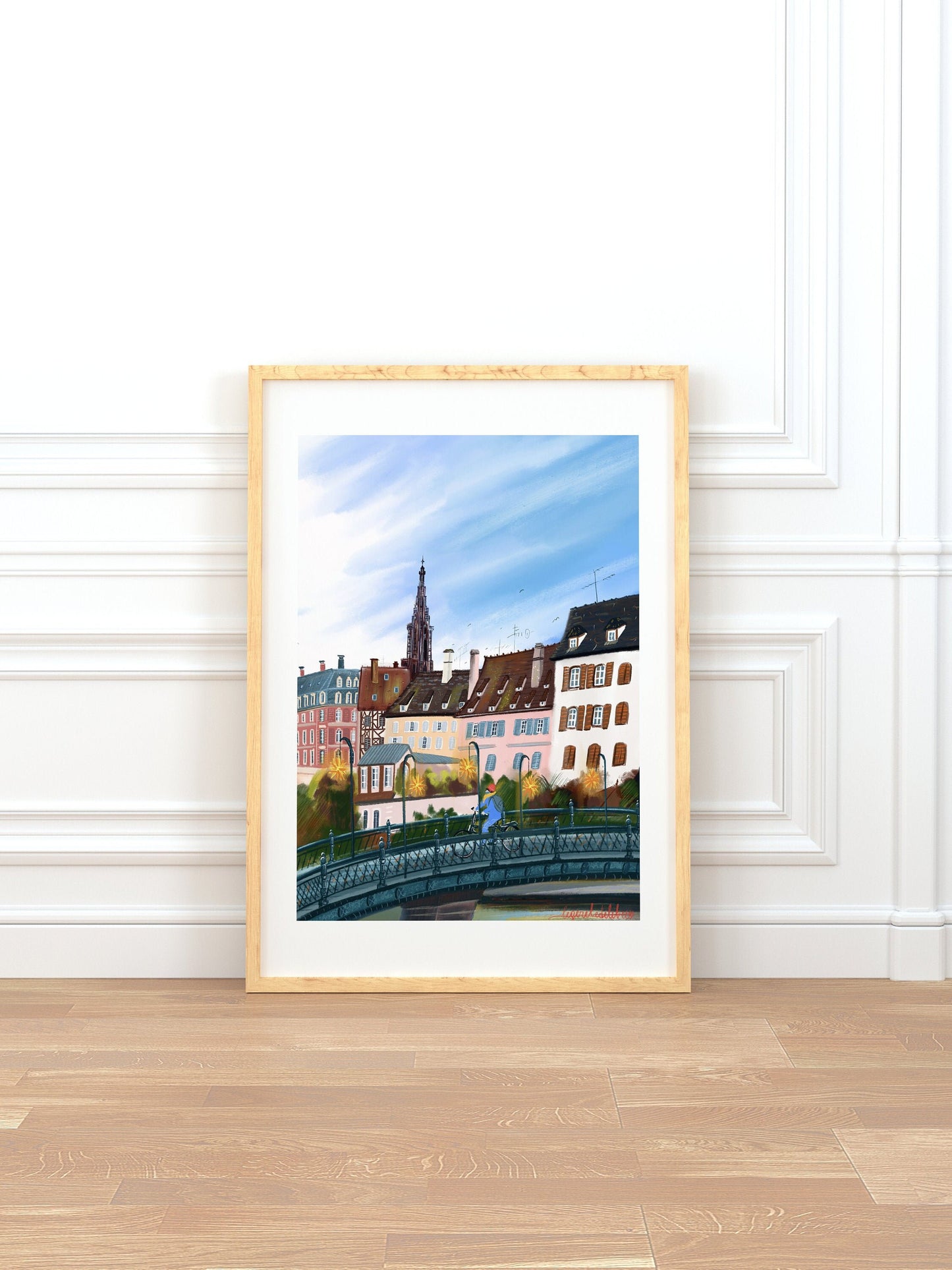 Strasbourg France Art Print: Alsace Souvenir Illustration