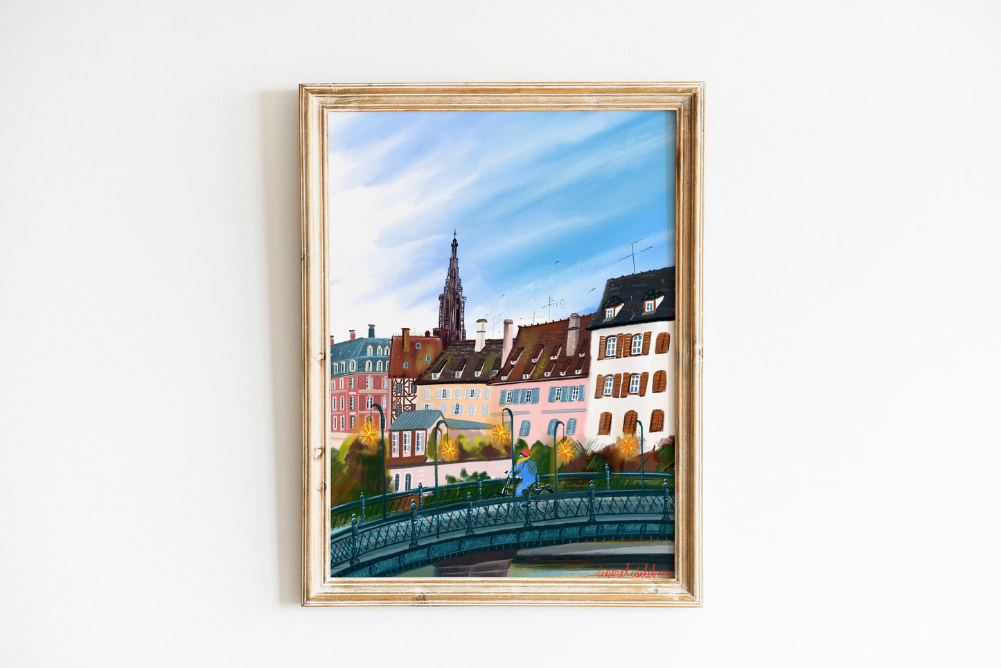Strasbourg France Art Print: Alsace Souvenir Illustration