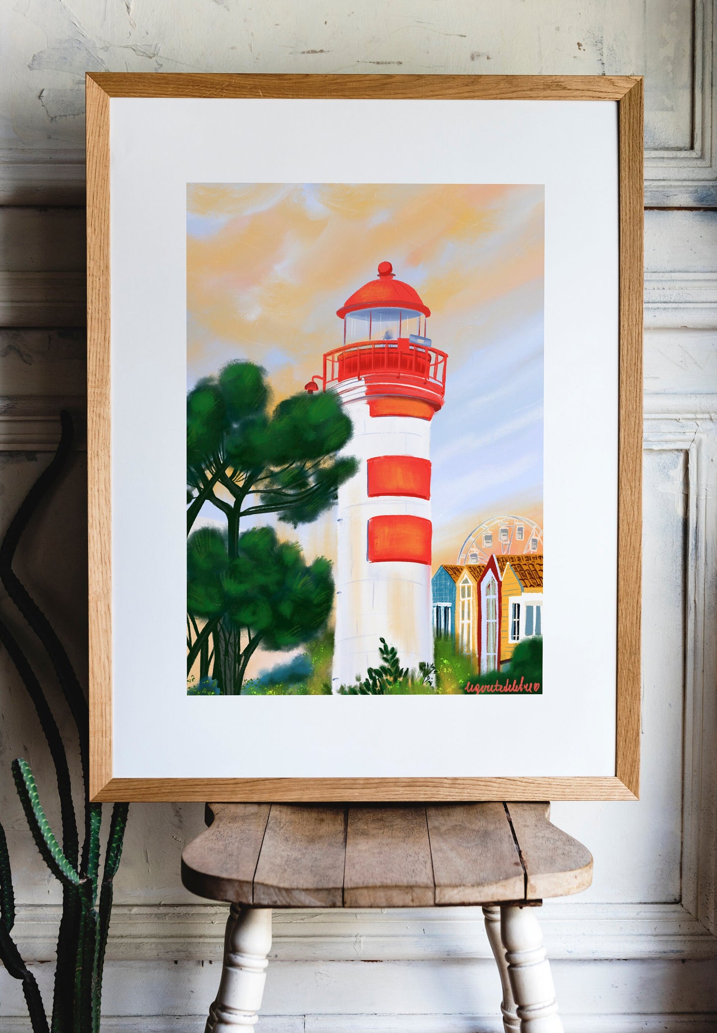 La Rochelle Lighthouse Print: France Travel Poster, Coastal Wall Art