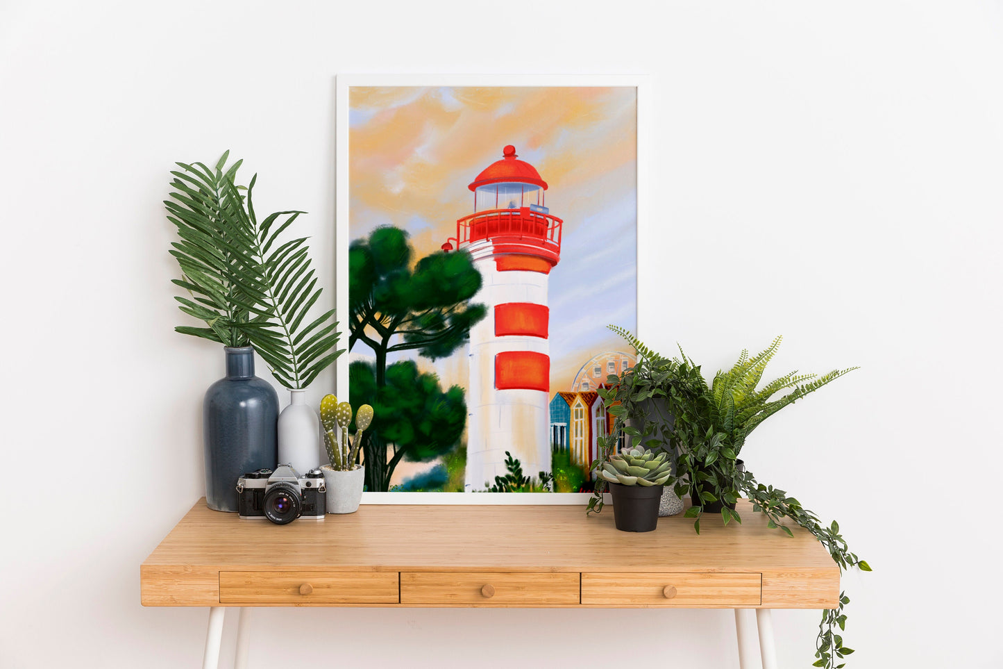 La Rochelle Lighthouse Print: France Travel Poster, Coastal Wall Art