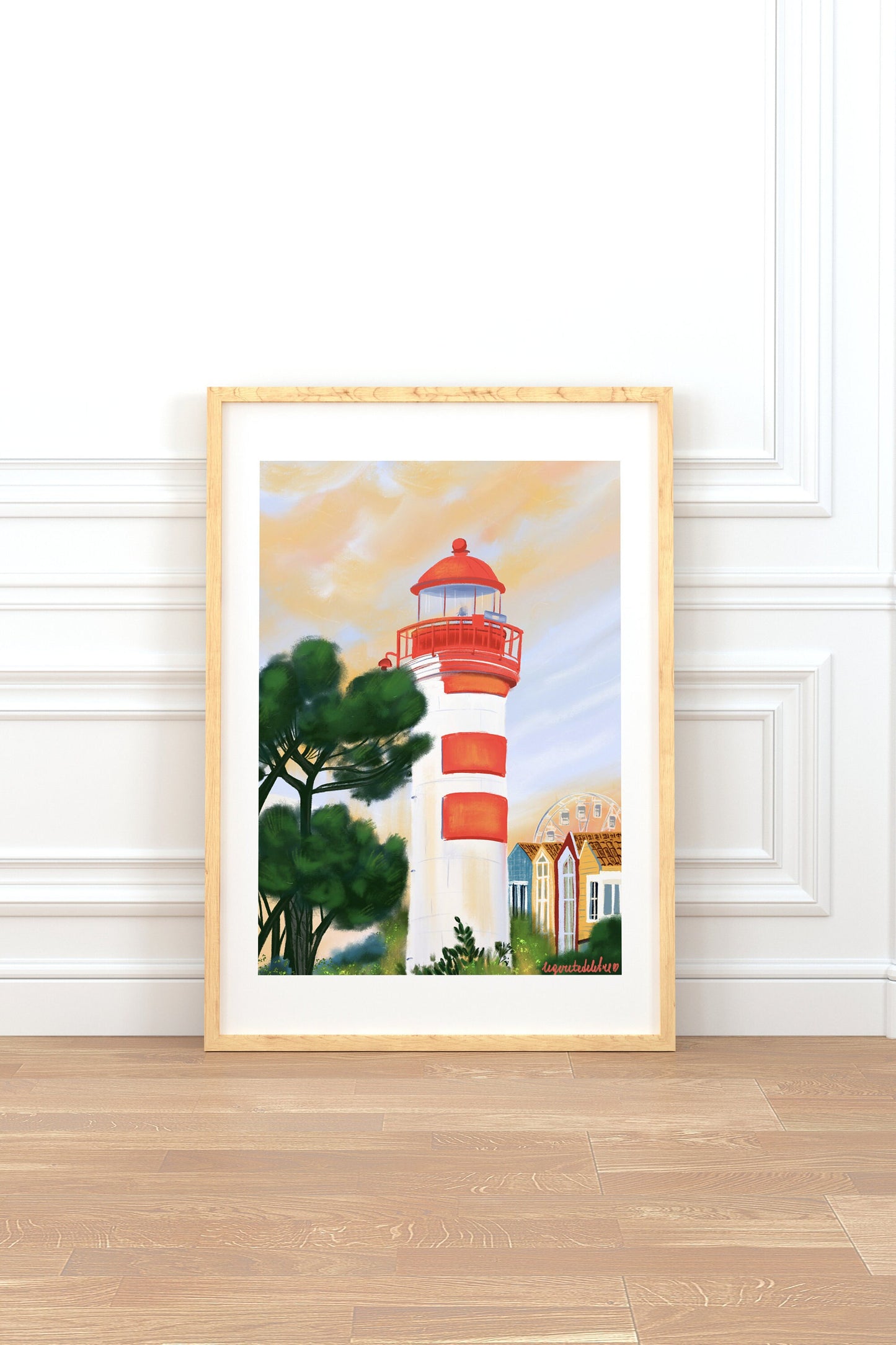 La Rochelle Lighthouse Print: France Travel Poster, Coastal Wall Art