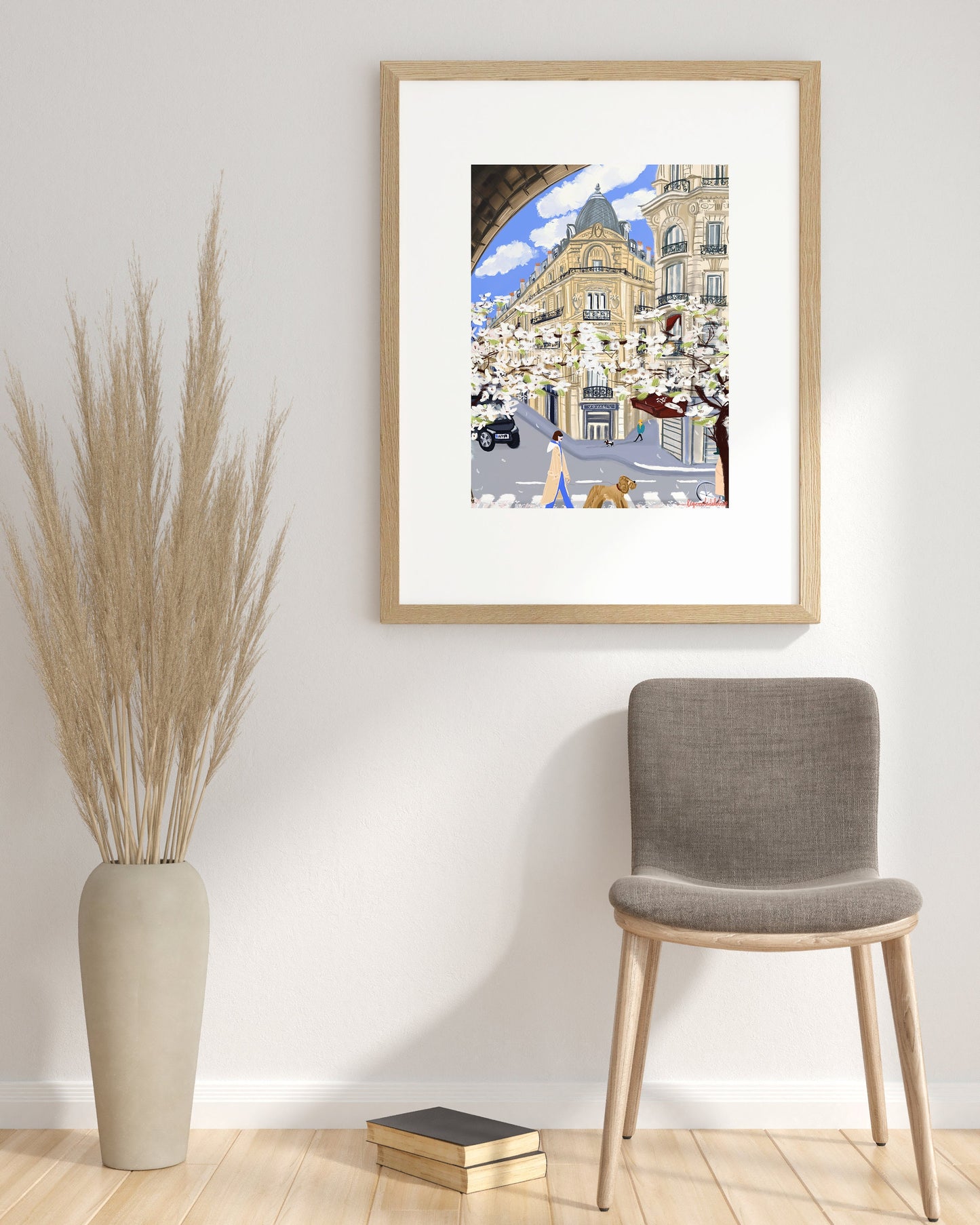 Cherry Blossom Parisian Architecture-Gare de Lyon Paris Print: