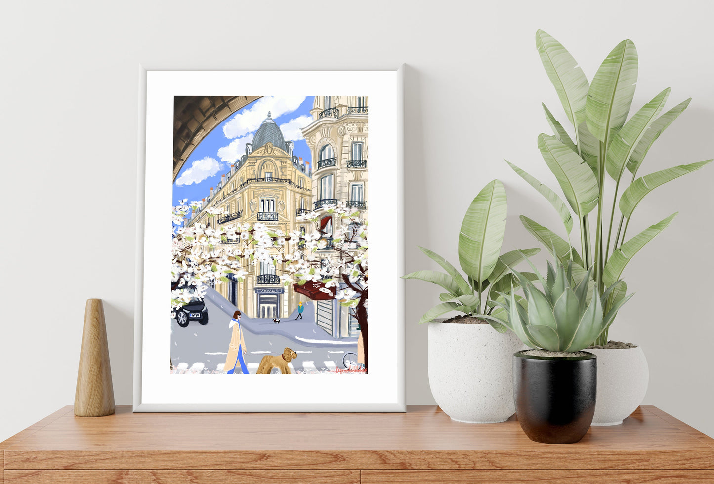 Cherry Blossom Parisian Architecture-Gare de Lyon Paris Print: