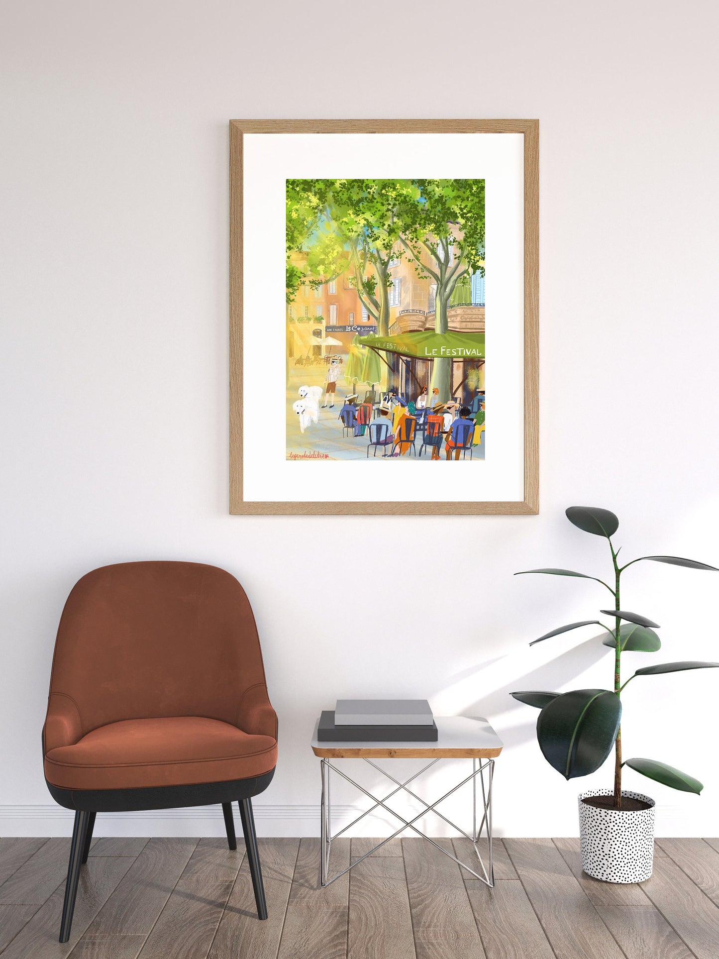 Aix-en-Provence Summer Art Print: French Old Town Illustration