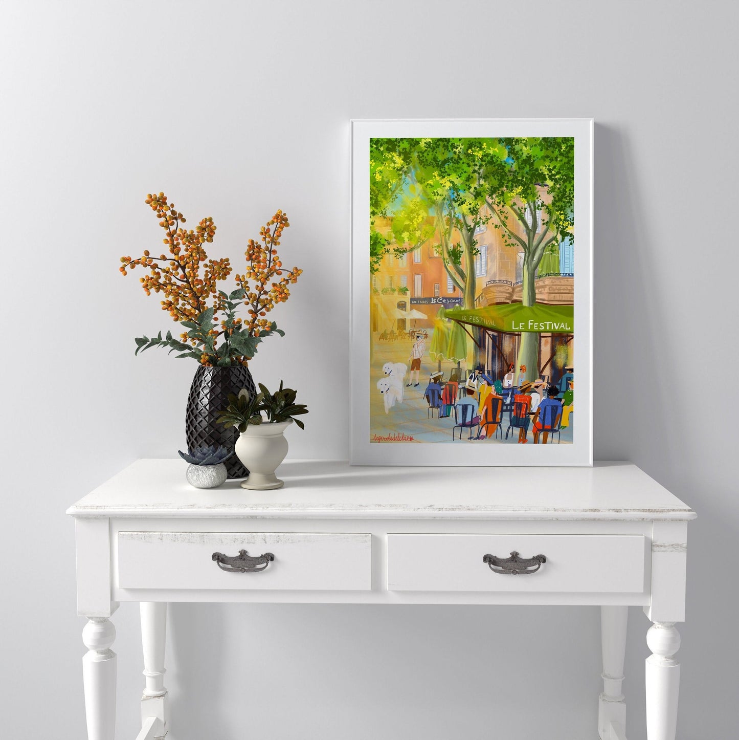 Aix-en-Provence Summer Art Print: French Old Town Illustration