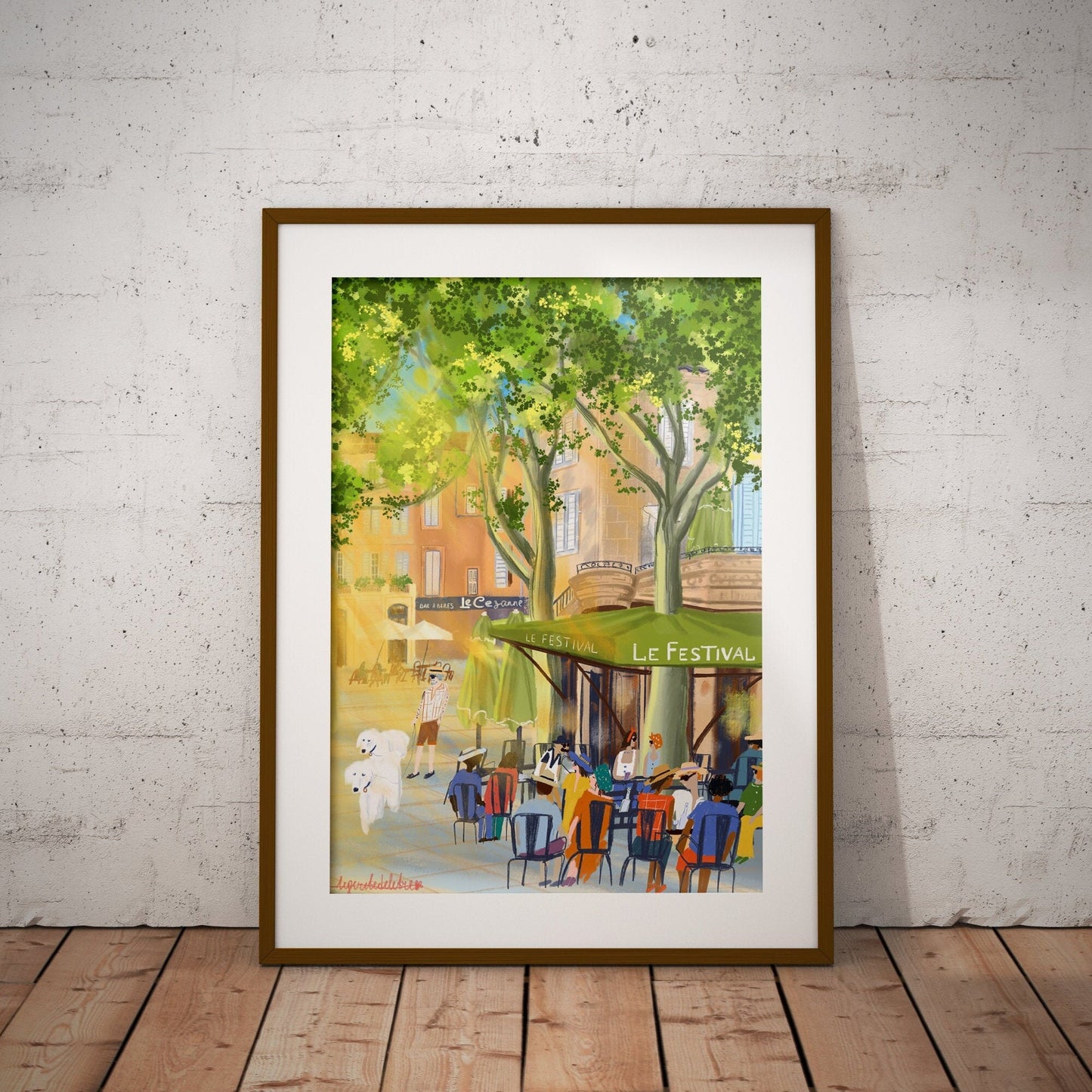 Aix-en-Provence Summer Art Print: French Old Town Illustration