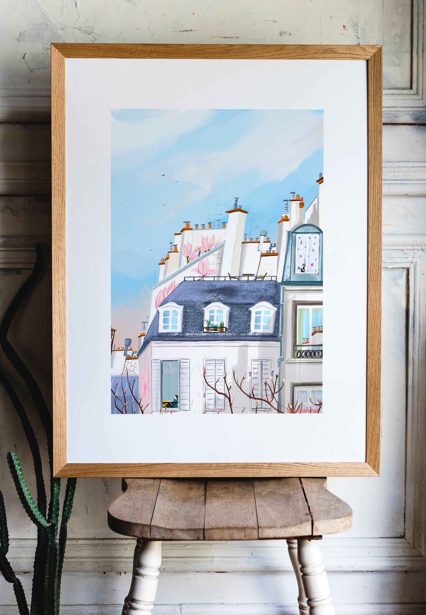 Magnolia Blossom Paris Print: Spring Trees Fine Art Poster