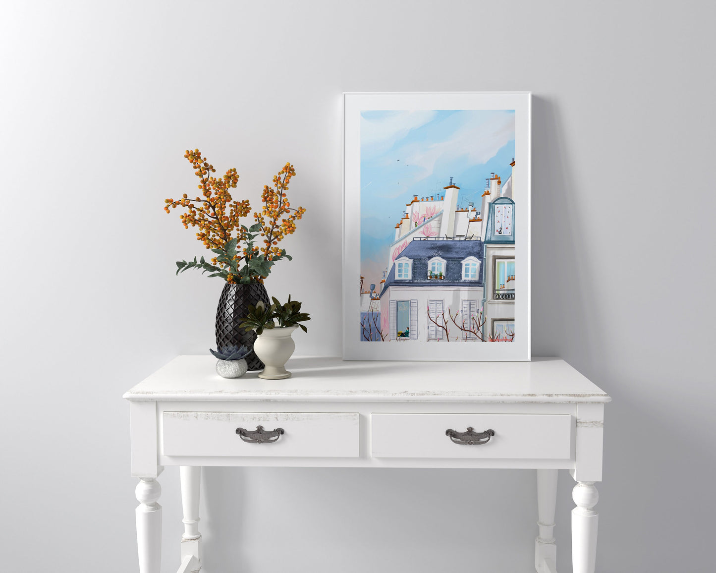 Magnolia Blossom Paris Print: Spring Trees Fine Art Poster