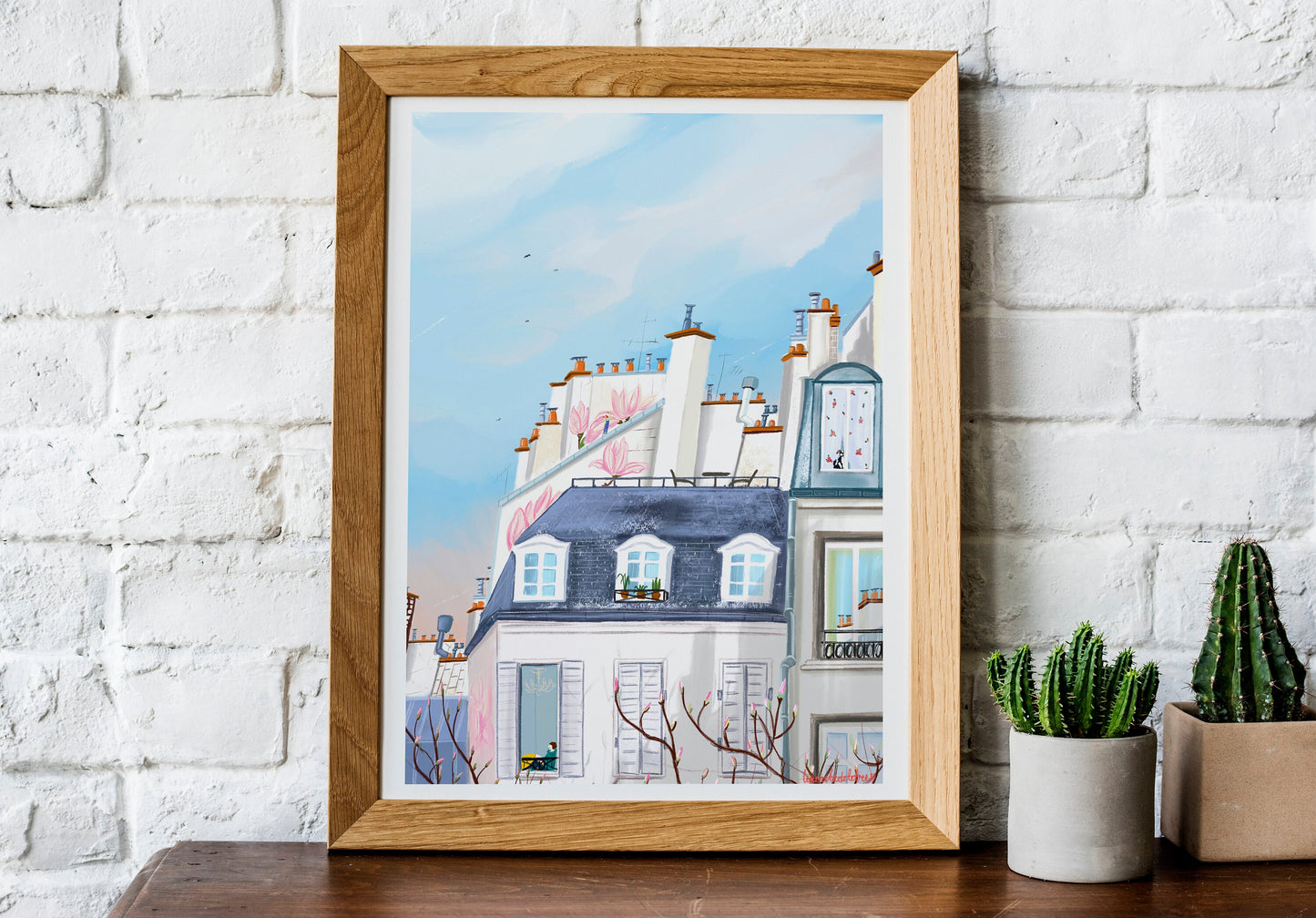 Magnolia Blossom Paris Print: Spring Trees Fine Art Poster