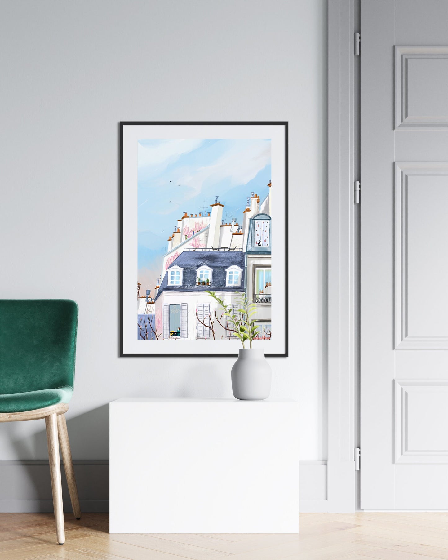 Magnolia Blossom Paris Print: Spring Trees Fine Art Poster