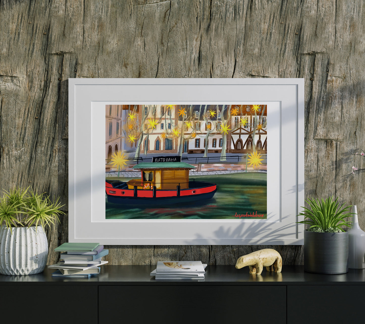 Strasbourg France Boat Print: Nautical Wall Art