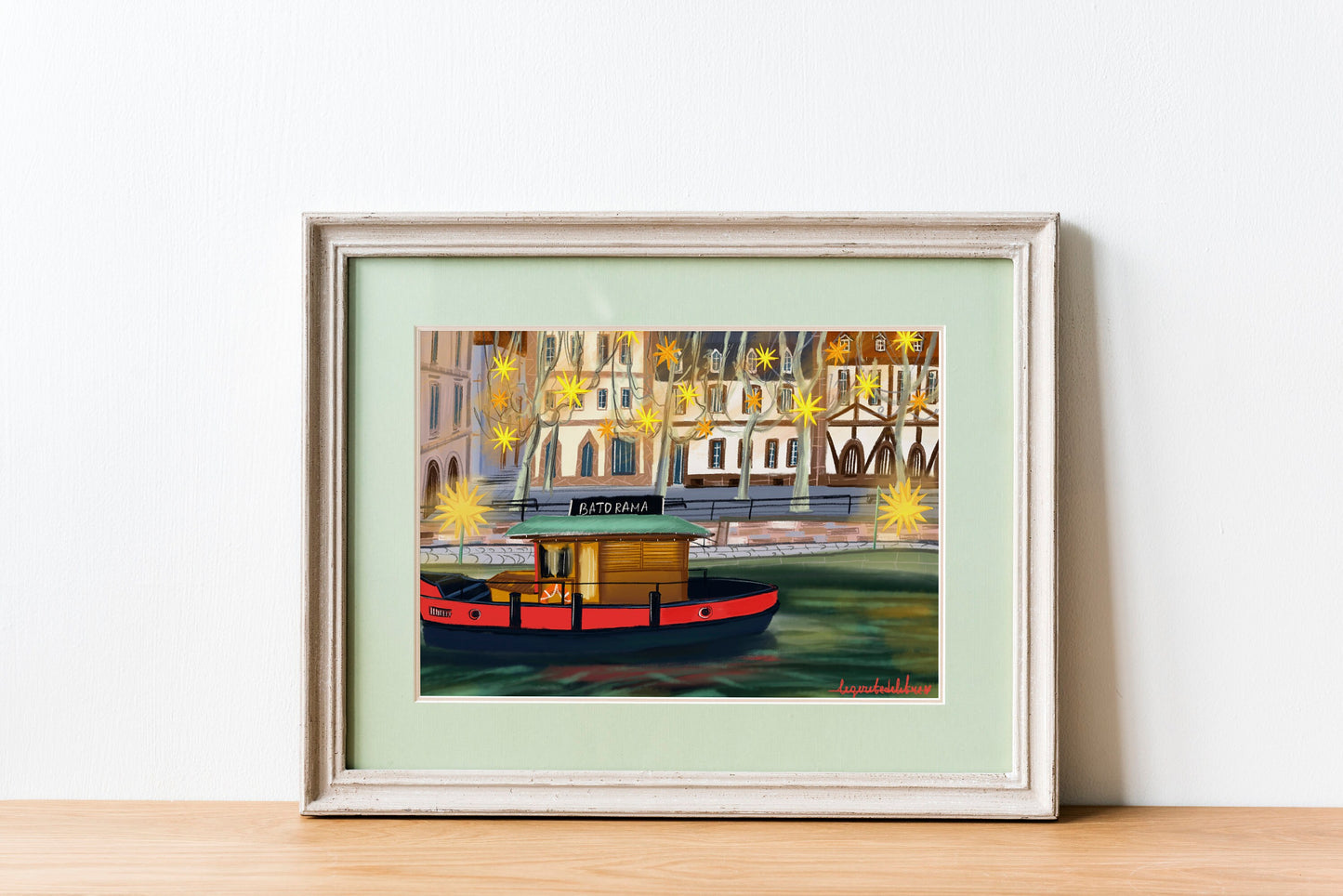 Strasbourg France Boat Print: Nautical Wall Art