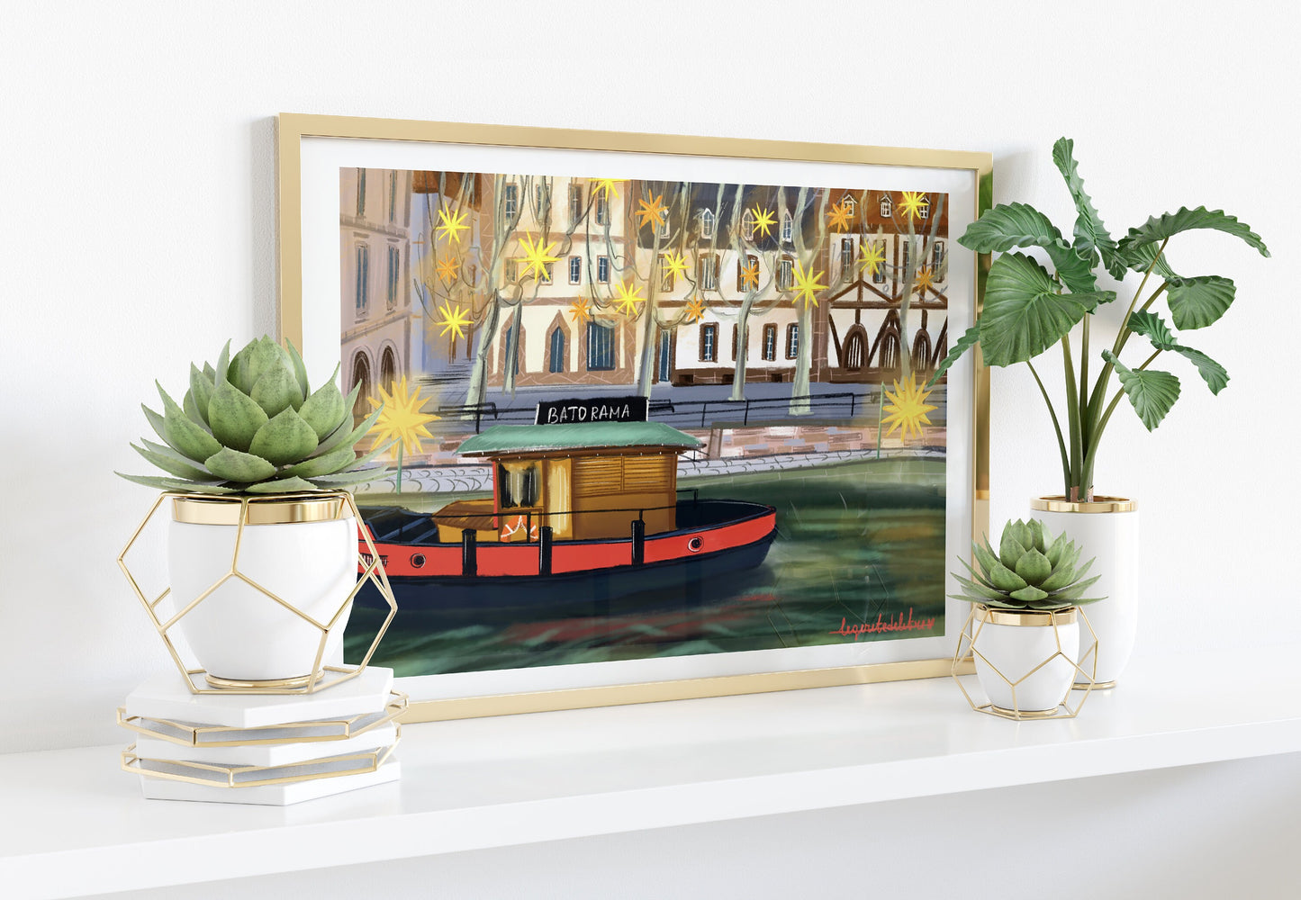 Strasbourg France Boat Print: Nautical Wall Art