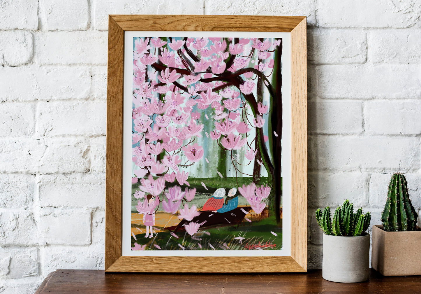 Romantic grandparents print|Cherry blossom tree poster|Grandparents anniversary gift idea| Lovely grandparents wall art|Cherry blossom print