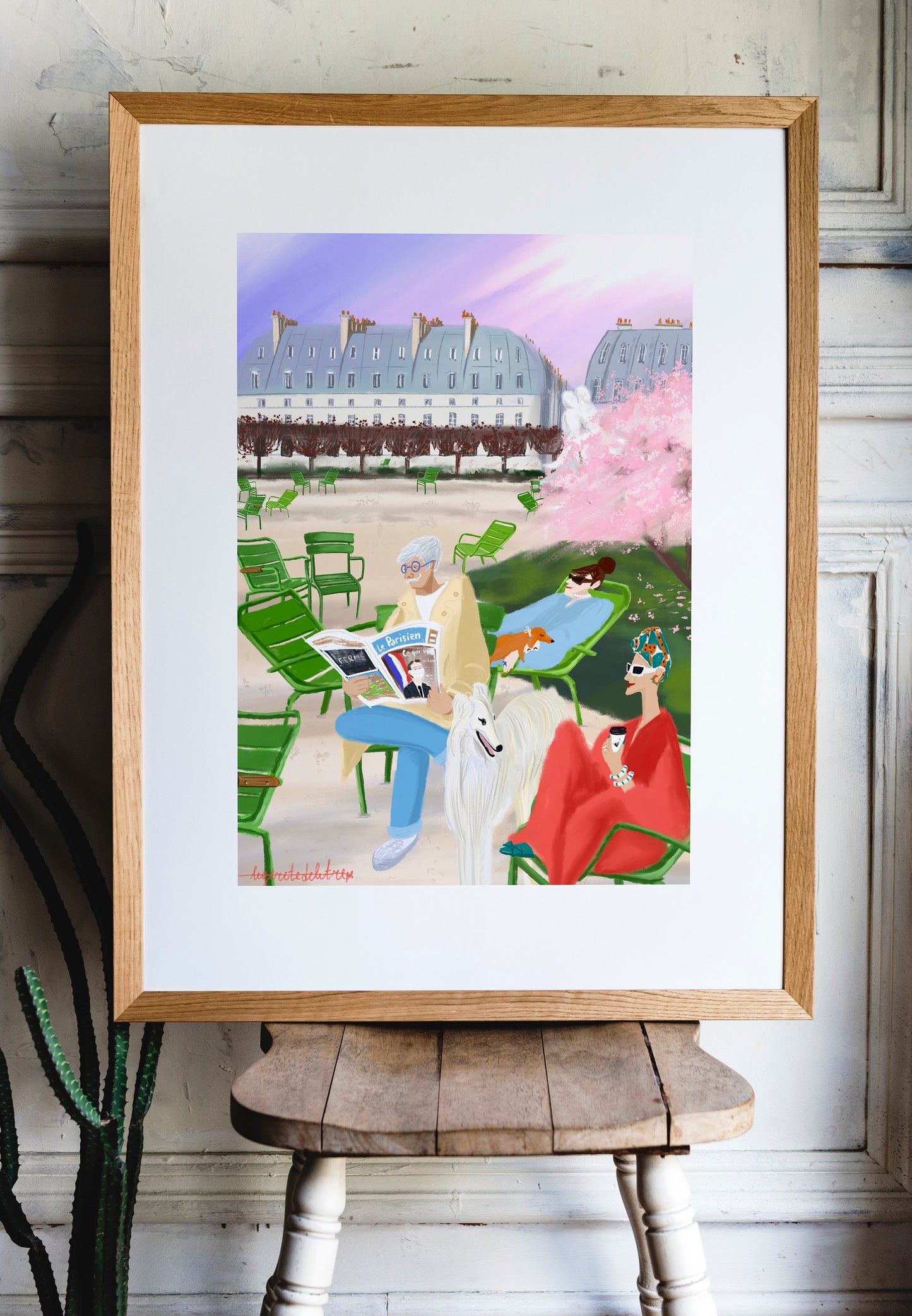 Jardin Tuileries Poster: Parisian Lifestyle Art Print