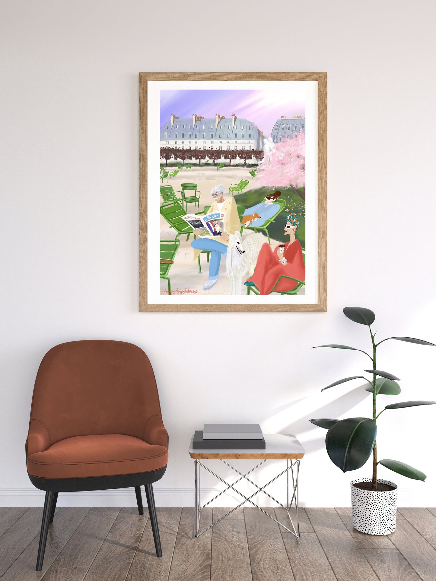 Jardin Tuileries Poster: Parisian Lifestyle Art Print