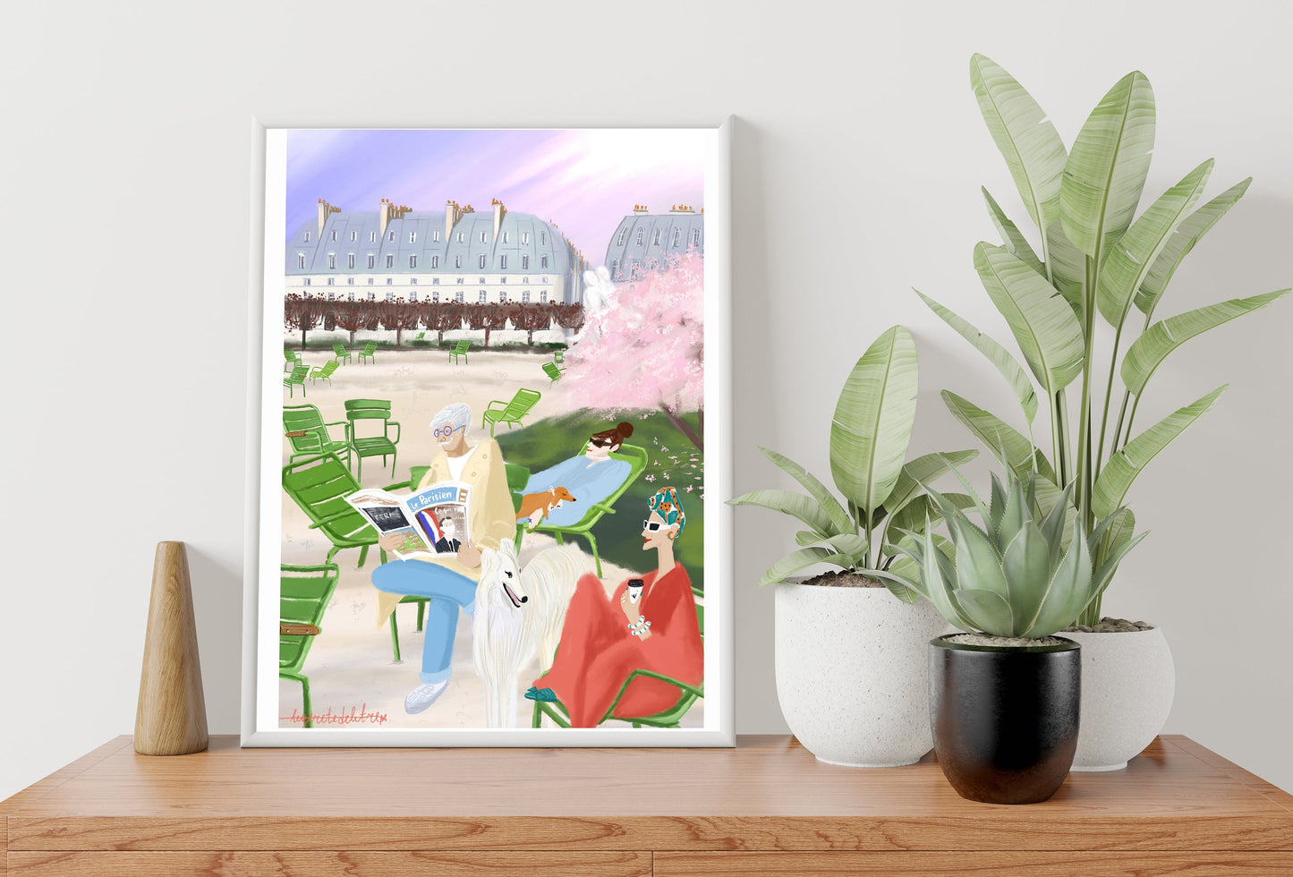 Jardin Tuileries Poster: Parisian Lifestyle Art Print