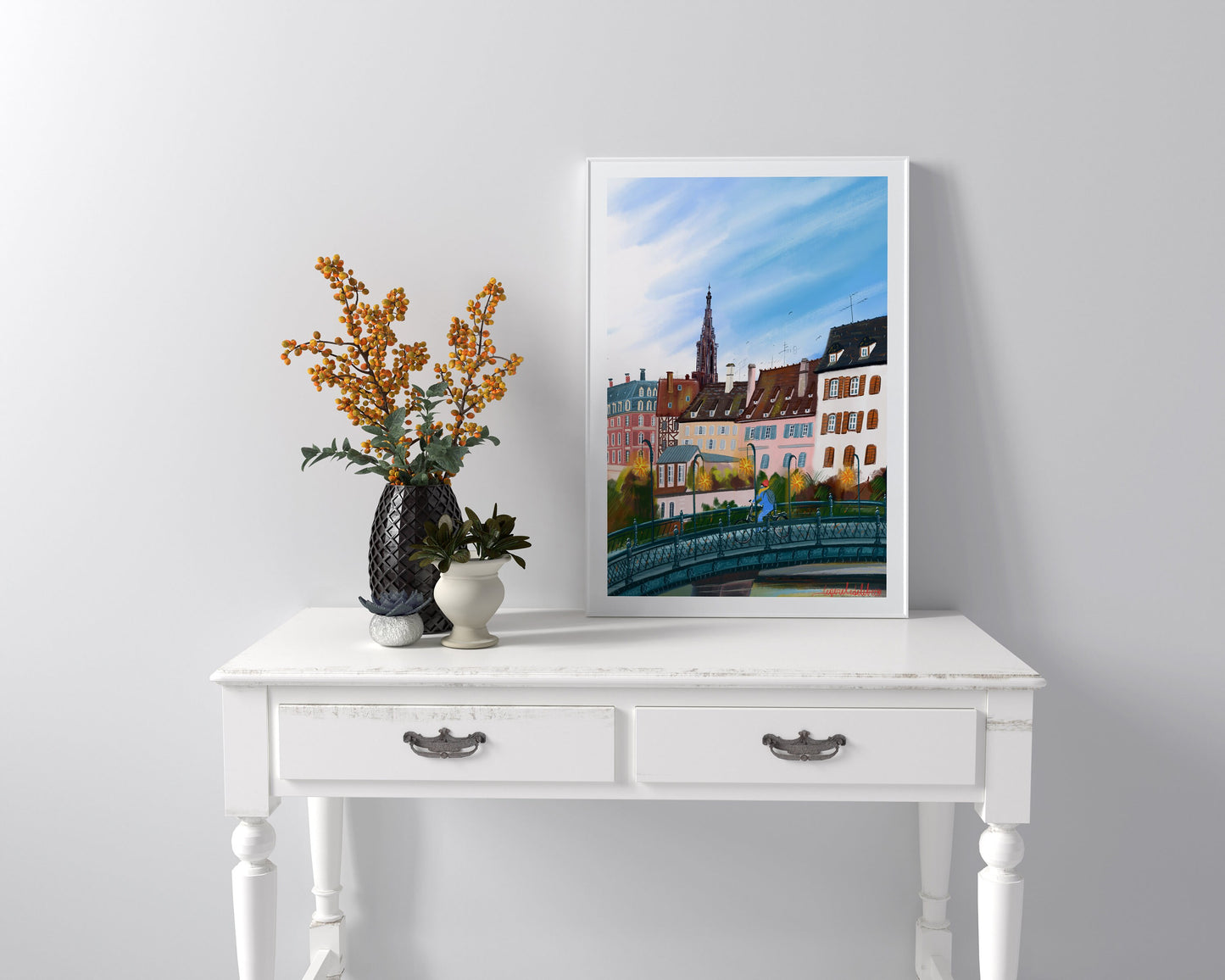 Strasbourg France Art Print: Alsace Souvenir Illustration