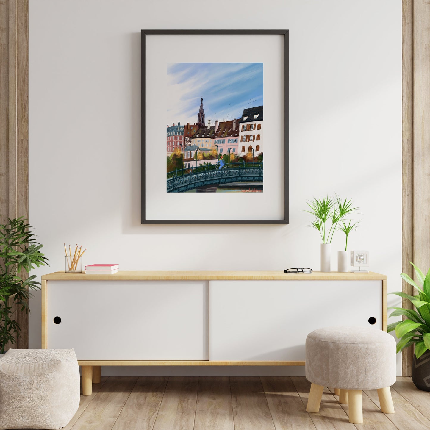Strasbourg France Art Print: Alsace Souvenir Illustration