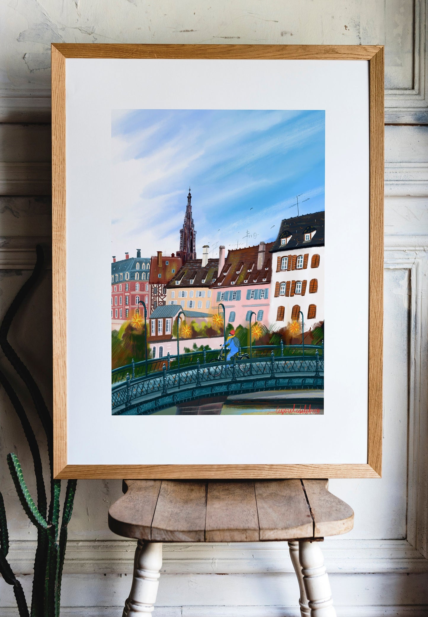 Strasbourg France Art Print: Alsace Souvenir Illustration