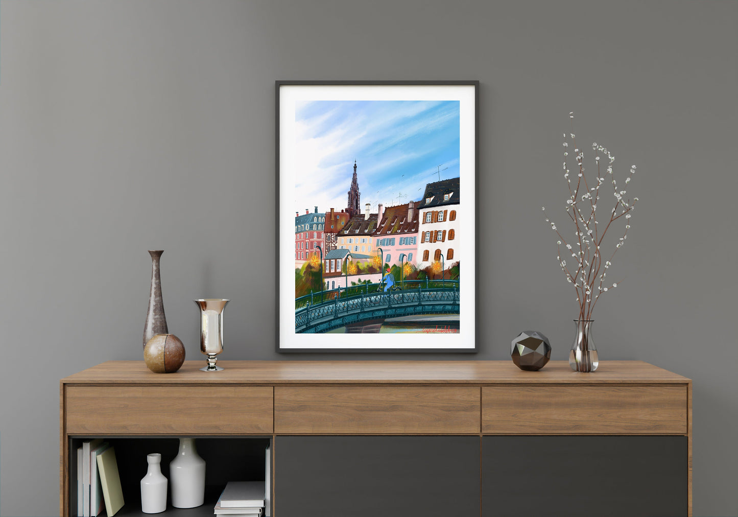 Strasbourg France Art Print: Alsace Souvenir Illustration