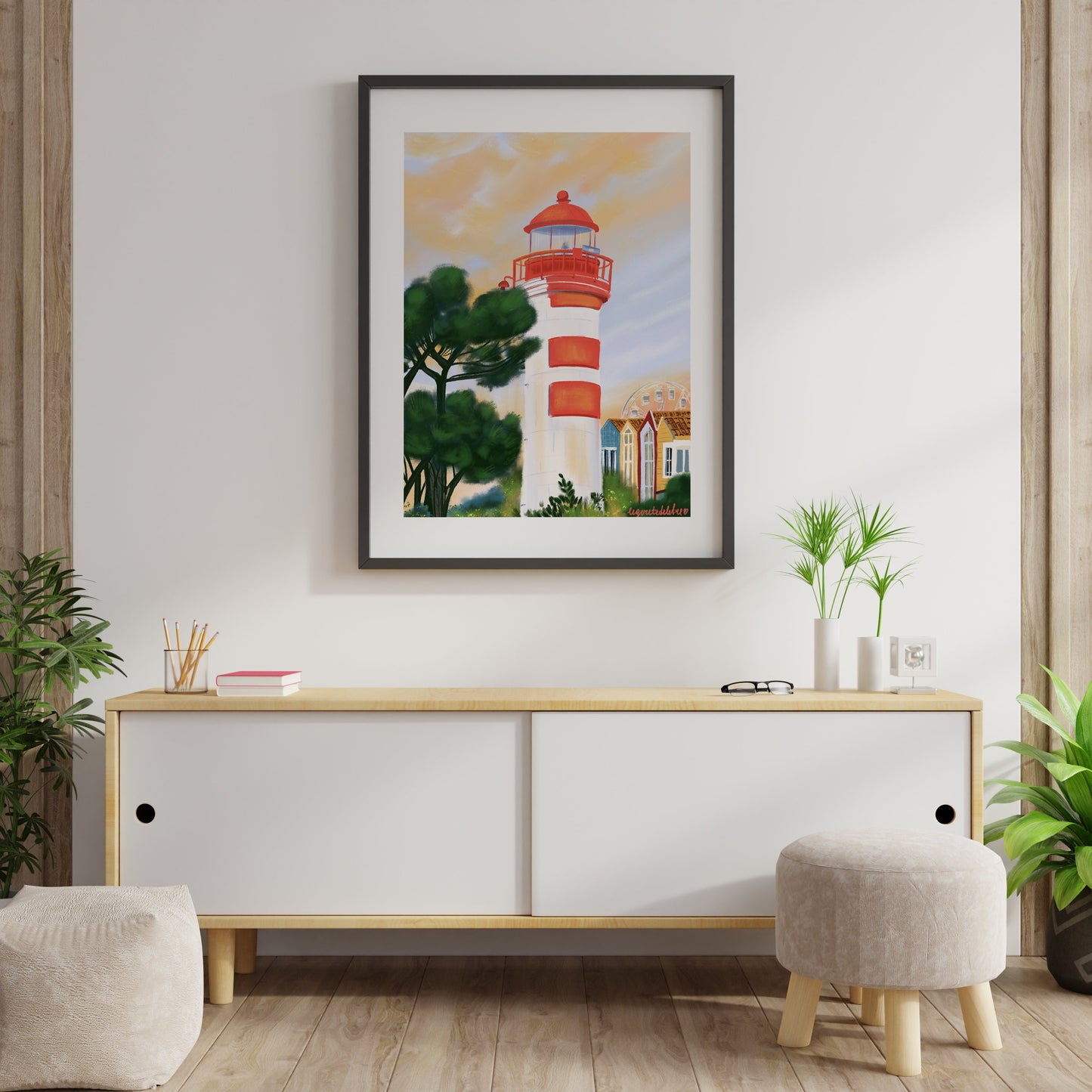 La Rochelle Lighthouse Print: France Travel Poster, Coastal Wall Art