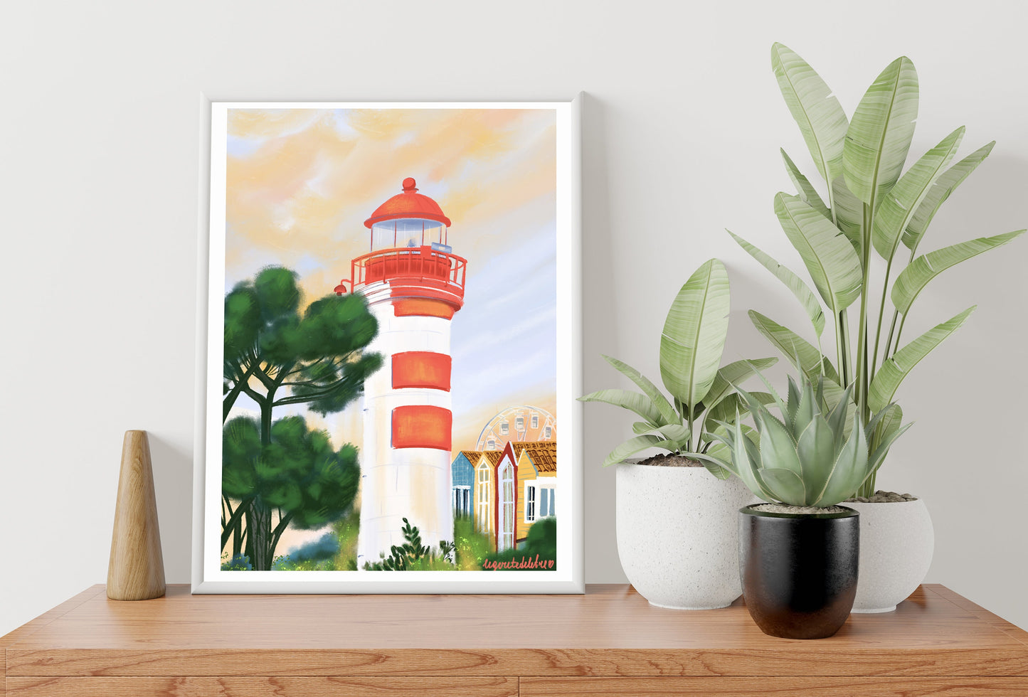 La Rochelle Lighthouse Print: France Travel Poster, Coastal Wall Art