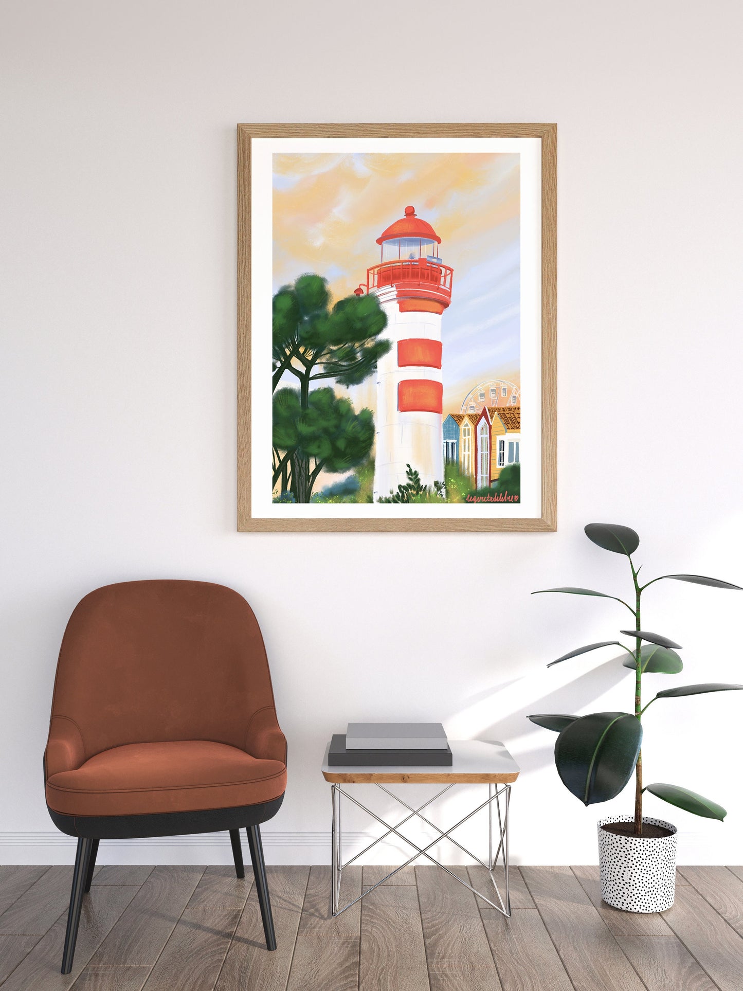 La Rochelle Lighthouse Print: France Travel Poster, Coastal Wall Art