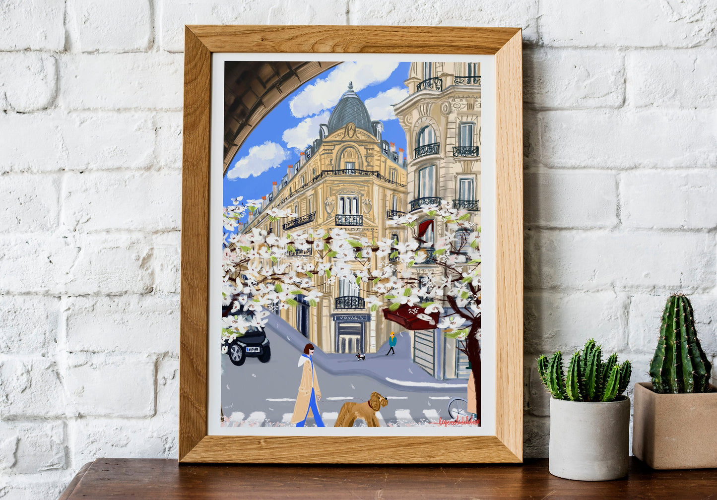 Cherry Blossom Parisian Architecture-Gare de Lyon Paris Print: