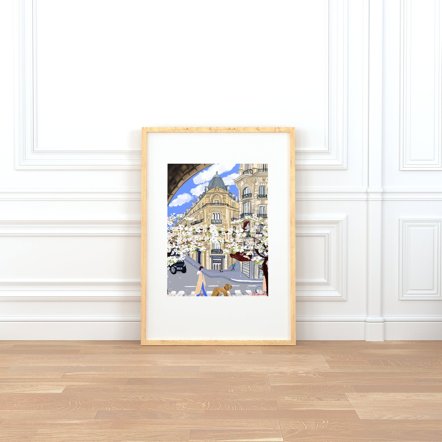 Cherry Blossom Parisian Architecture-Gare de Lyon Paris Print:
