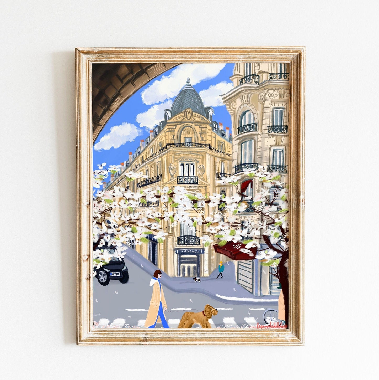 Cherry Blossom Parisian Architecture-Gare de Lyon Paris Print:
