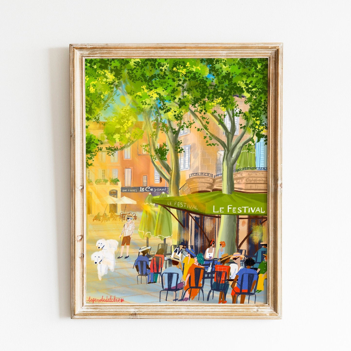 Aix-en-Provence Summer Art Print: French Old Town Illustration