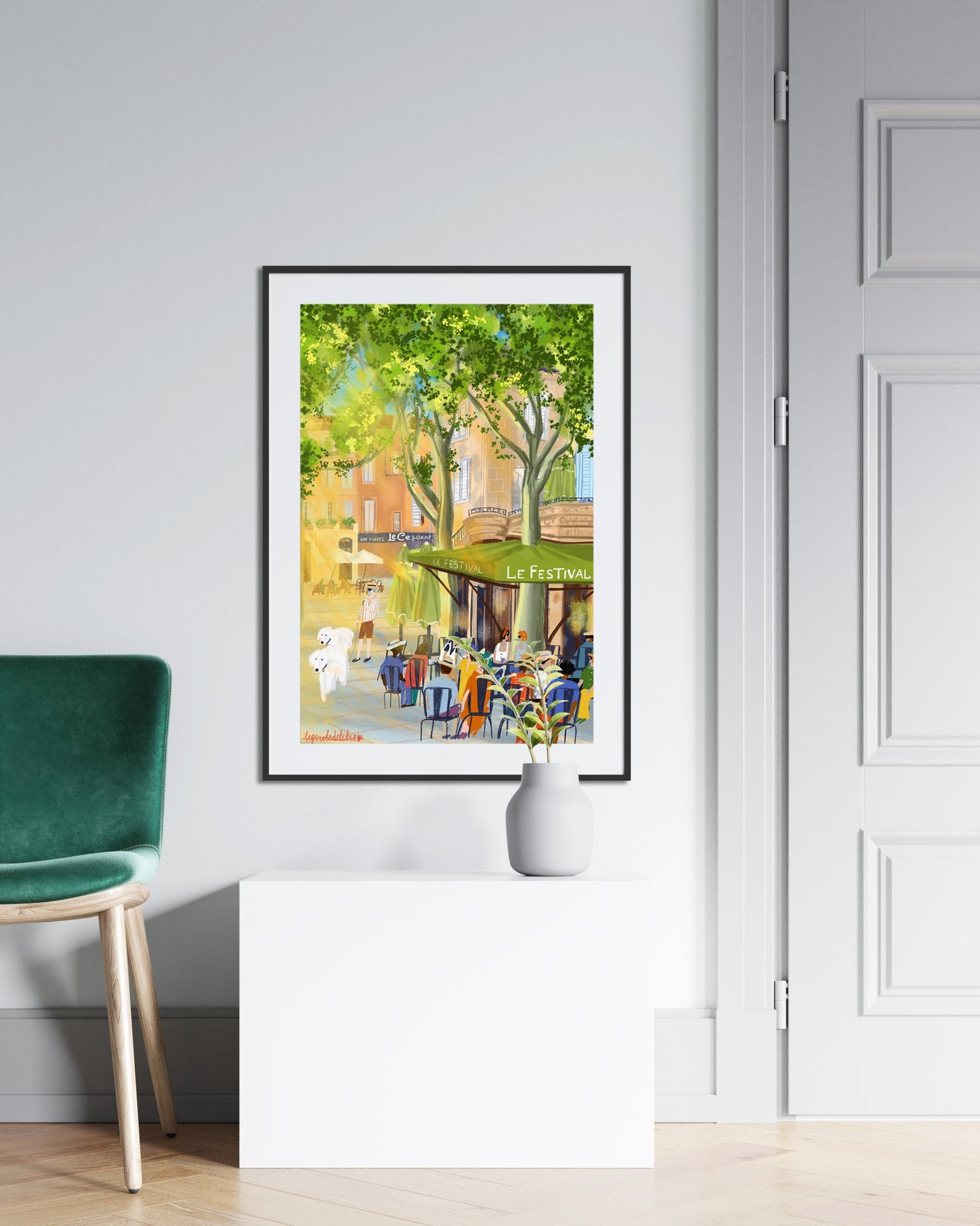 Aix-en-Provence Summer Art Print: French Old Town Illustration