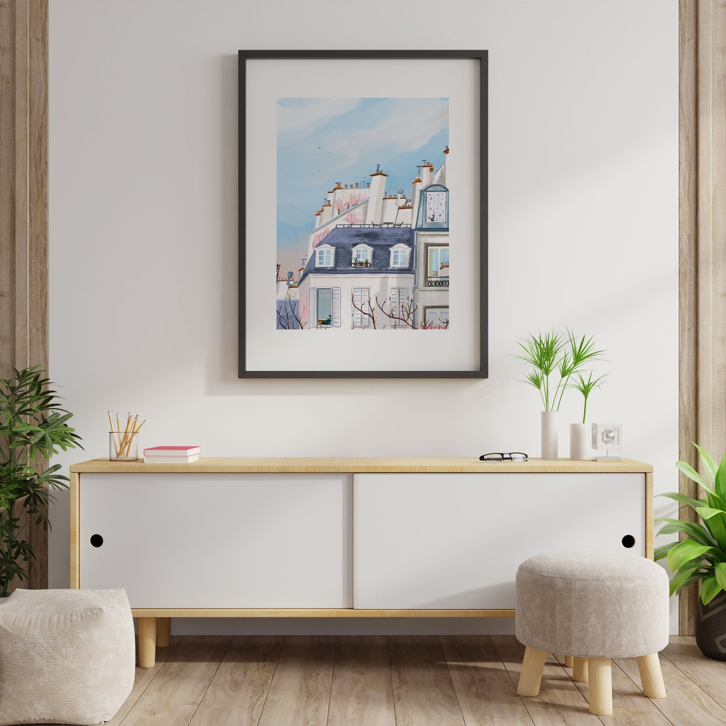 Magnolia Blossom Paris Print: Spring Trees Fine Art Poster