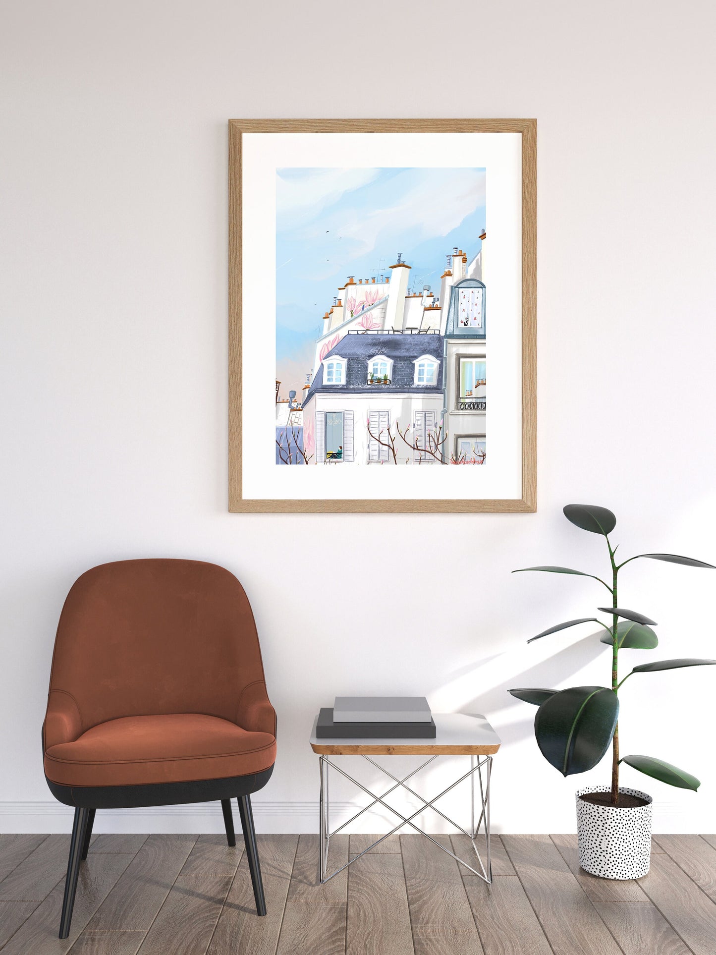 Magnolia Blossom Paris Print: Spring Trees Fine Art Poster