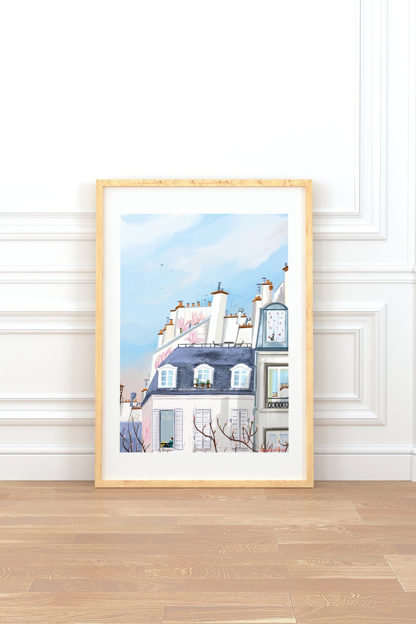 Magnolia Blossom Paris Print: Spring Trees Fine Art Poster